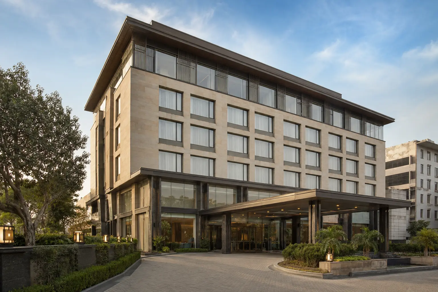 Contemporary business hotel representing hotels available for acquisition in Punjab