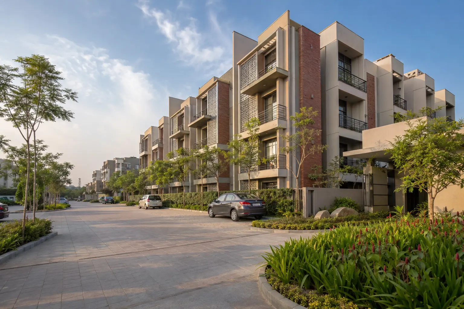 Modern residential community representing flats and houses for sale in Mohali