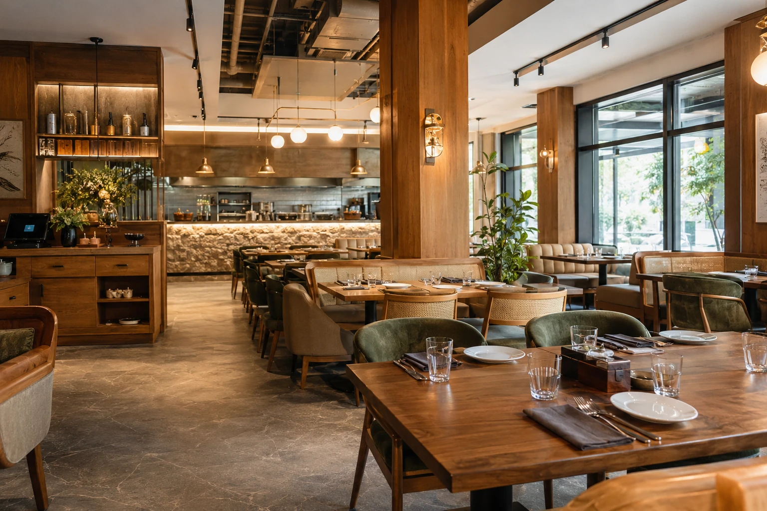 Operational premium casual restaurant interior representing a running restaurant for sale in Mohali